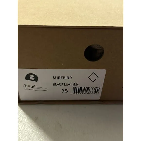 Surfbird Black Leather Ballet Flats