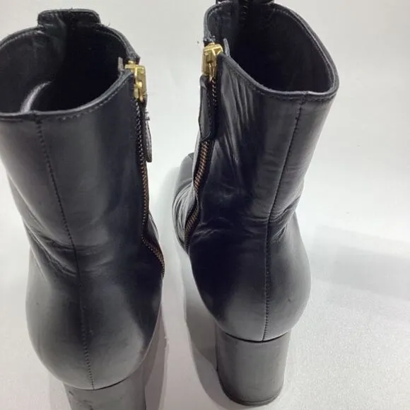 Sylven New York 7 Jayne Black Leather Heeled Ankle Boots
