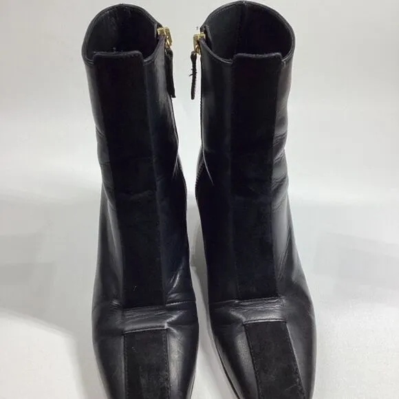 Sylven New York 7 Jayne Black Leather Heeled Ankle Boots