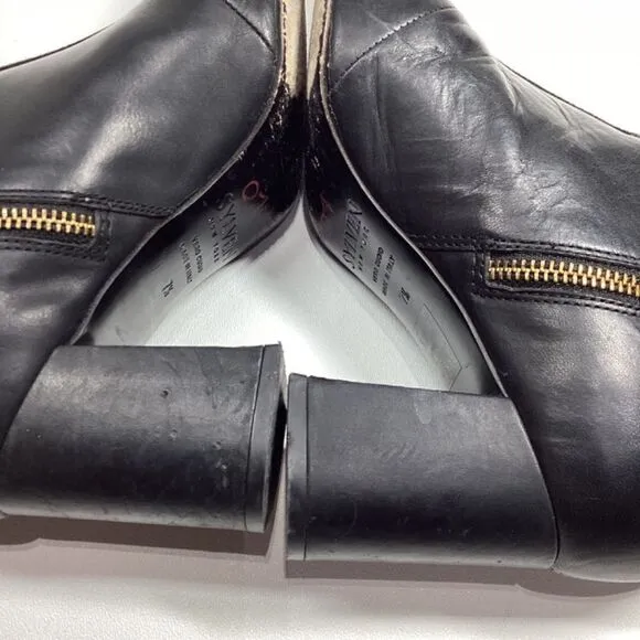 Sylven New York 7 Jayne Black Leather Heeled Ankle Boots