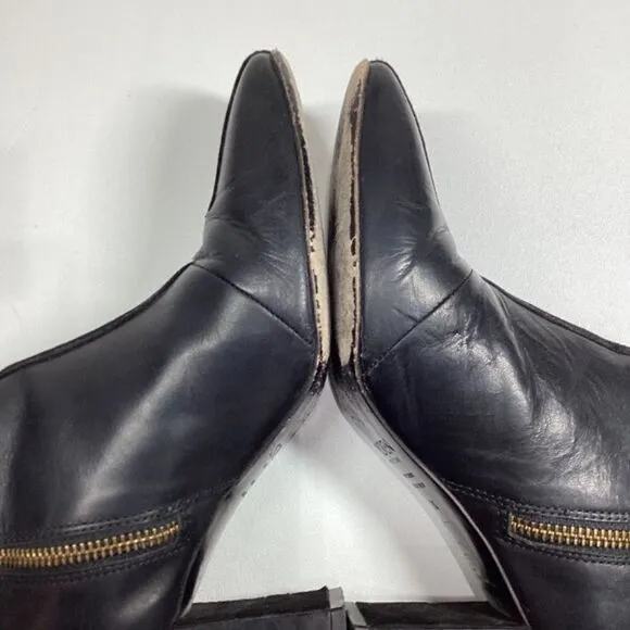 Sylven New York 7 Jayne Black Leather Heeled Ankle Boots