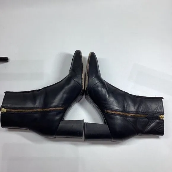 Sylven New York 7 Jayne Black Leather Heeled Ankle Boots