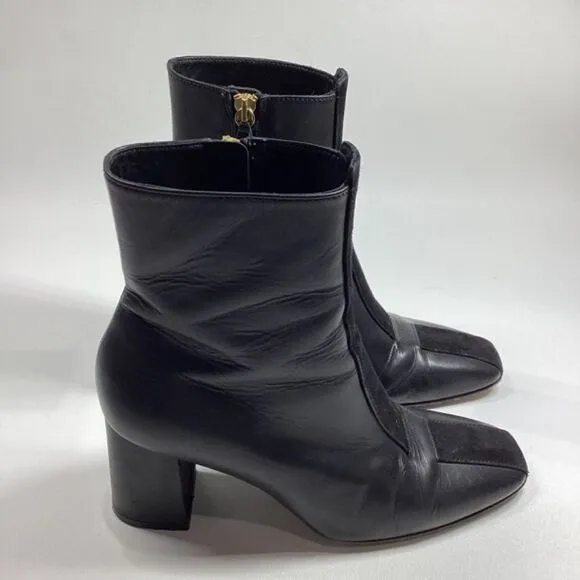 Sylven New York 7 Jayne Black Leather Heeled Ankle Boots