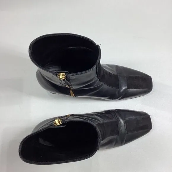 Sylven New York 7 Jayne Black Leather Heeled Ankle Boots