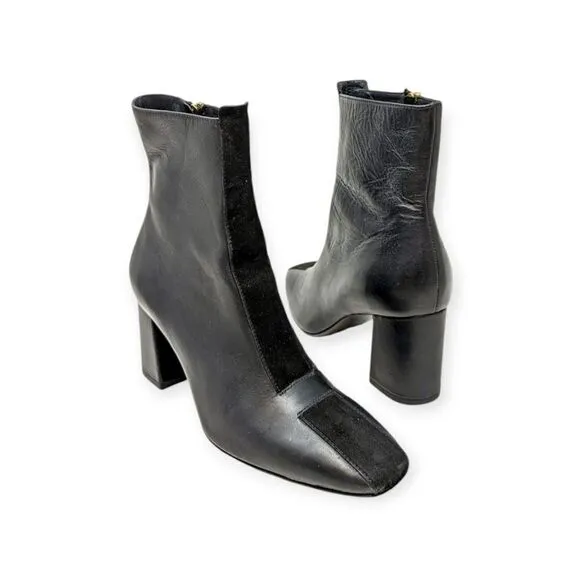 Sylven New York 7 Jayne Black Leather Heeled Ankle Boots