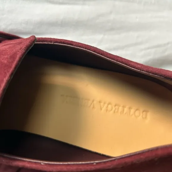 SZ 37 Burgundy Suede Astaire’ loafers Bottega  'Knot' straps moccasins