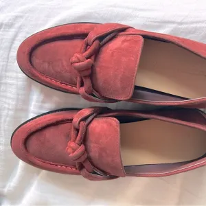 SZ 37 Burgundy Suede Astaire’ loafers Bottega  'Knot' straps moccasins