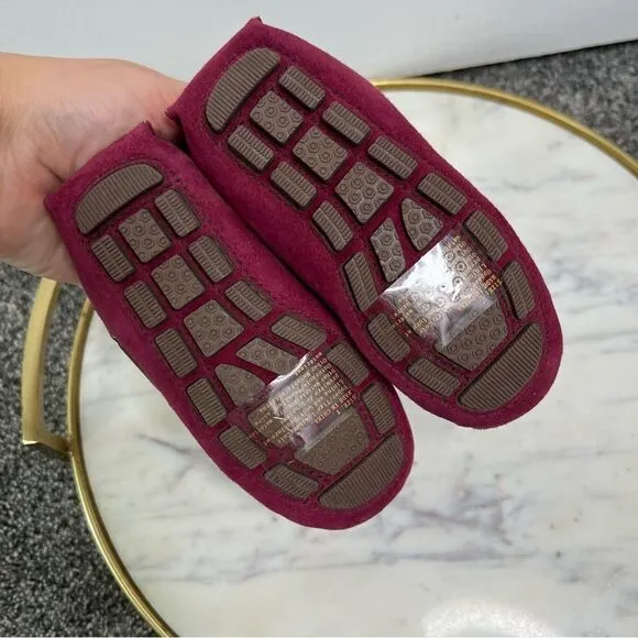 Sz 7T Janie &amp; Jack Berry Leather Suede Moccasins NWT $69 MSRP