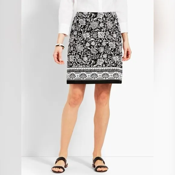 Talbots Dreamy Floral Stretch Cotton Canvas Skirt 16P NWT