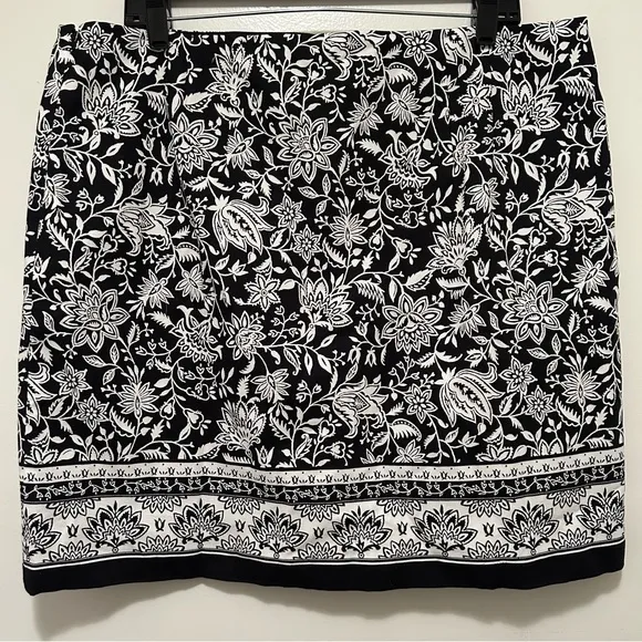 Talbots Dreamy Floral Stretch Cotton Canvas Skirt 16P NWT