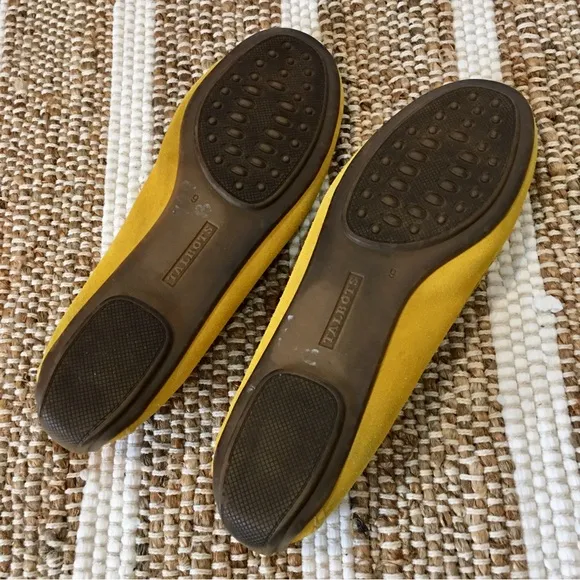 Talbots shoes tassel moccasins mustard golden yellow maize velour slip o…