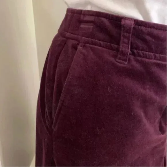 Talbots Women's Wine Colored Velvet Pencil Midi Skirt Size 6P