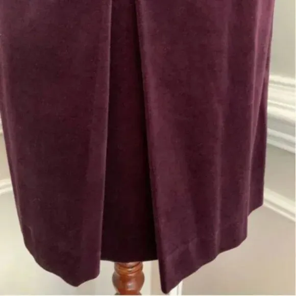 Talbots Women's Wine Colored Velvet Pencil Midi Skirt Size 6P