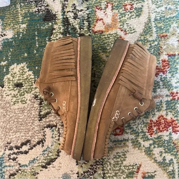 Tan suede Sperry X Rebecca Minkoff leather moccasins shoes