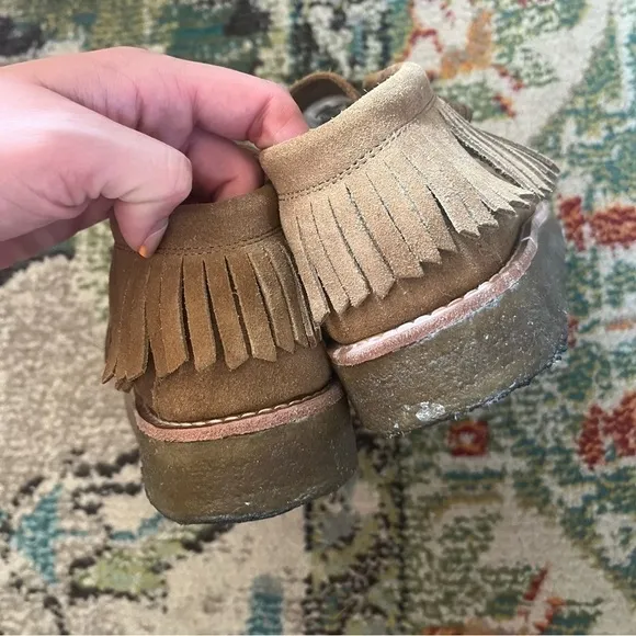 Tan suede Sperry X Rebecca Minkoff leather moccasins shoes