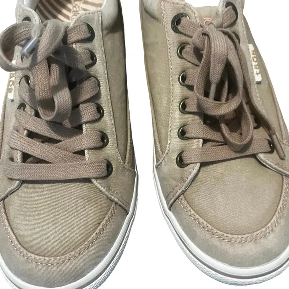 TAOS Moc Star Tan Distressed Canvas Shoes