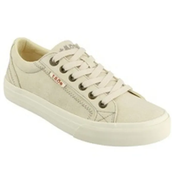 Taos Plim Soul Beige Washed Canvas Sneaker Size 7.5, Women's