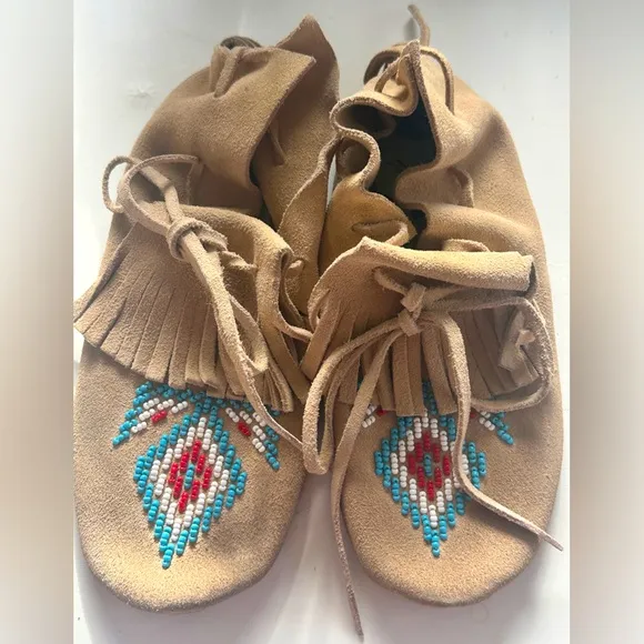 Taos vintage native made beaded moccasins.