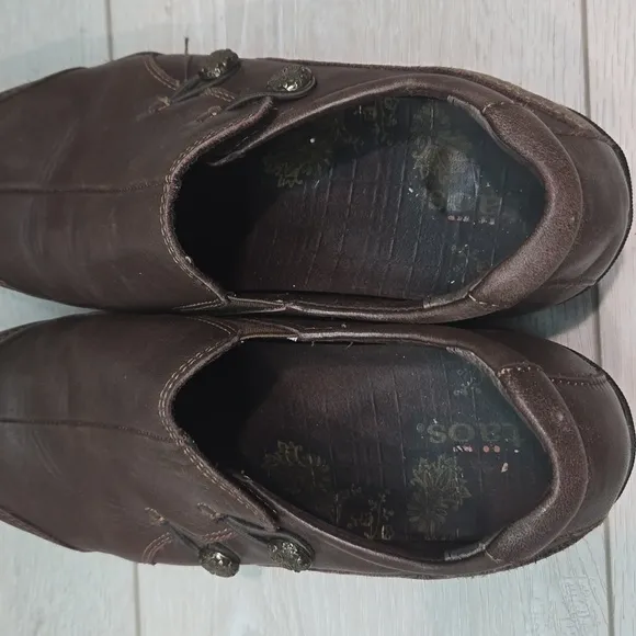 Taos Womens Encore Leather Mary Jane Clog Shoes sz 8