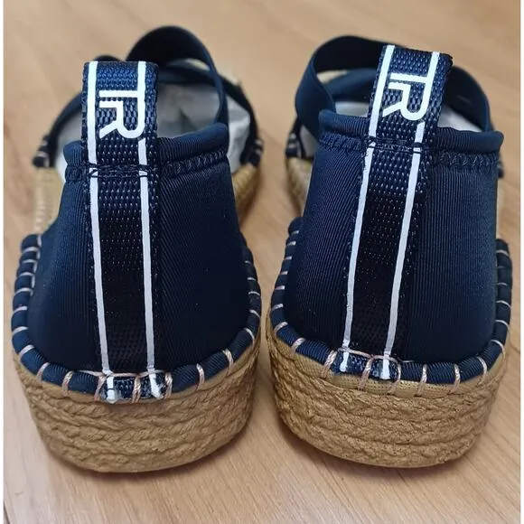 Taryn Rose Quin Espadrille Wedges Midnight Size 5M NWT Rare