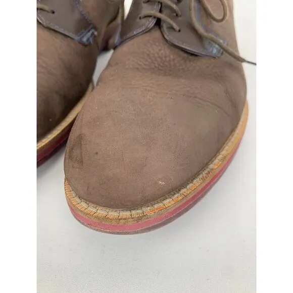 Ted Baker Deekun Plain Toe Derby Dress Shoe Mens Size 8 Brown