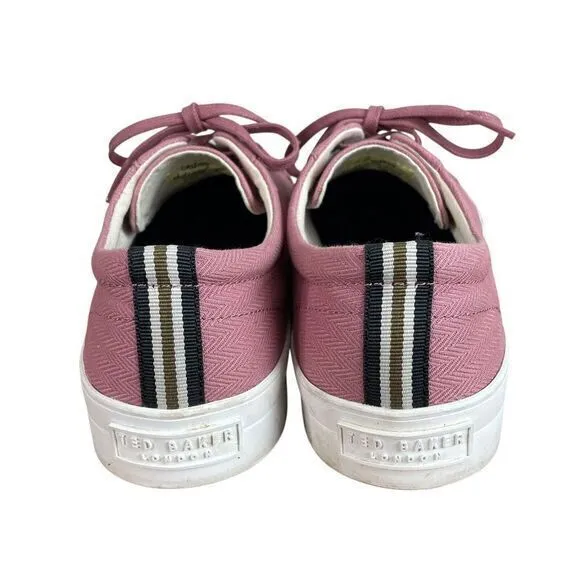 Ted Baker‎ London Mens Eshron Shoes US 12 UK 11 EU 45 Dusty Rose Pink Canvas