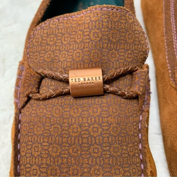 Ted Baker Men's Tan Carlsun 2 Driver Suede Moccasins Slip-on Loafers UK 8 / US 9