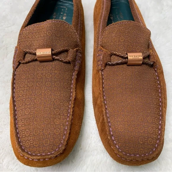 Ted Baker Men's Tan Carlsun 2 Driver Suede Moccasins Slip-on Loafers UK 8 / US 9