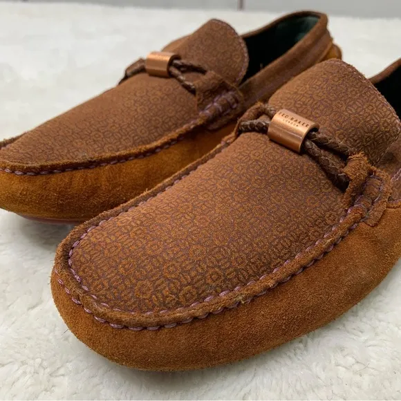 Ted Baker Men's Tan Carlsun 2 Driver Suede Moccasins Slip-on Loafers UK 8 / US 9