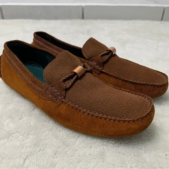 Ted Baker Men's Tan Carlsun 2 Driver Suede Moccasins Slip-on Loafers UK 8 / US 9