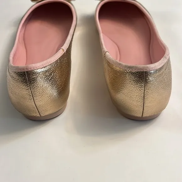 TED BAKER PINK METALLIC FLATS SIZE 8