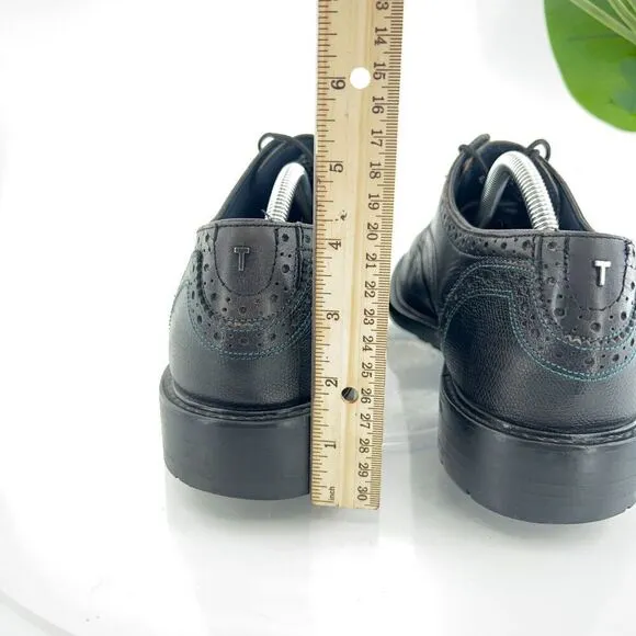 Ted Baker Theruu Derby Brogue Men's Size 11 Black Leather Wing Tip Oxford Shoe