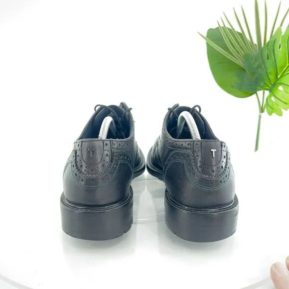 Ted Baker Theruu Derby Brogue Men's Size 11 Black Leather Wing Tip Oxford Shoe