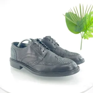 Ted Baker Theruu Derby Brogue Men's Size 11 Black Leather Wing Tip Oxford Shoe