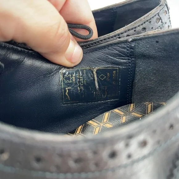 Ted Baker Theruu Derby Brogue Men's Size 11 Black Leather Wing Tip Oxford Shoe