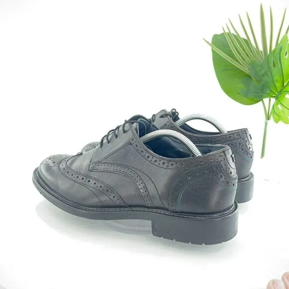 Ted Baker Theruu Derby Brogue Men's Size 11 Black Leather Wing Tip Oxford Shoe
