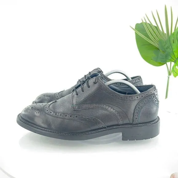 Ted Baker Theruu Derby Brogue Men's Size 11 Black Leather Wing Tip Oxford Shoe