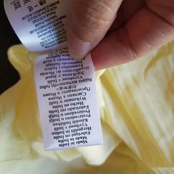 Terranova Yellow Eyelet Tiered Full Skirt from Italy