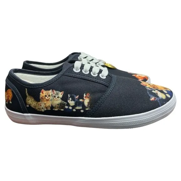 The Bradford Exchange Jürgen Scholz Kitty Kat Cat Women's Canvas Art Shoes 8.5