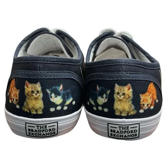The Bradford Exchange Jürgen Scholz Kitty Kat Cat Women's Canvas Art Shoes 8.5