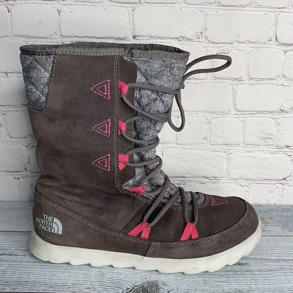 The North Face Women’s Size 8  Shoes Thermoball Apres Boots Brown Gray  Pink*