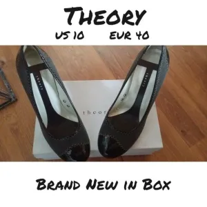 Theory Black Pump Heels Shoes Canvas Size 10 US 40 EU Bloomingdales New In Box