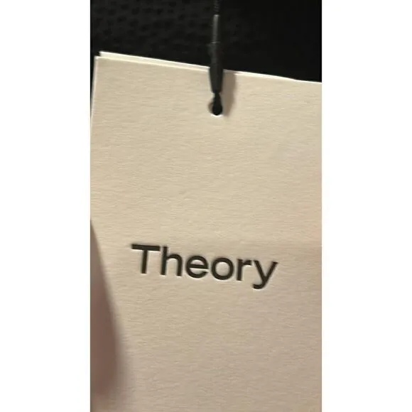 Theory Navy Blue Seersucker Dress Size Large * missing belt