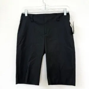 THEORY Stretch Dress Shorts Black Size 2 Bermuda Minimalist Career NWT