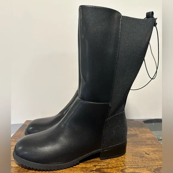 Thereabouts Girls Black Brooklyn Flat Heel Riding Boots NWT Various Sizes