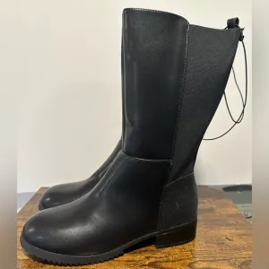 Thereabouts Girls Black Brooklyn Flat Heel Riding Boots NWT Various Sizes