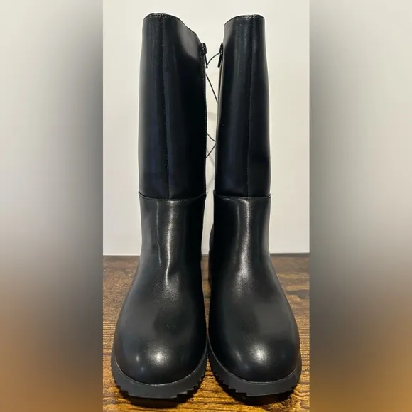 Thereabouts Girls Black Brooklyn Flat Heel Riding Boots NWT Various Sizes