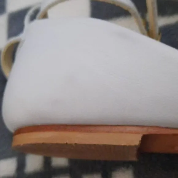 TheWhiteRibbon Sky Blue Leather Wedding Luna Ballet Flats Size 38/US 8.