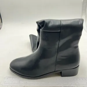 Thigh High Over The Knee Boots for Women Flat Low Heel Round Toe Boots Black