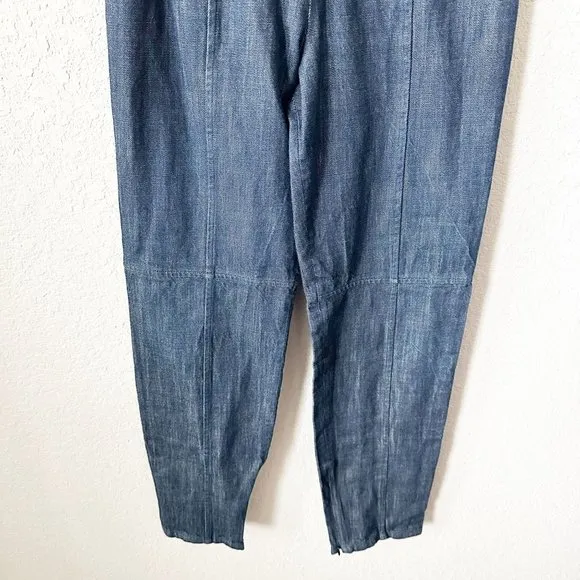 Tibi Dark Wash High Rise Banded Waist Jeans